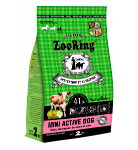 ZooRing, Mini Activ Dog, корм д/собак мини пород (мясо молодых бычков)